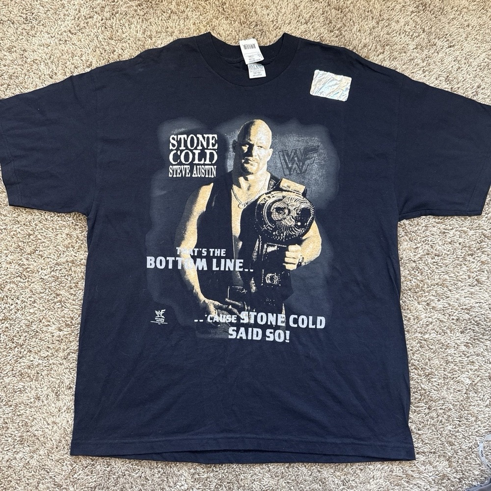 VINTAGE 1998 WWF Stone Cold Steve Austin T-Shirt XXL Hyland Tag Deadstock New